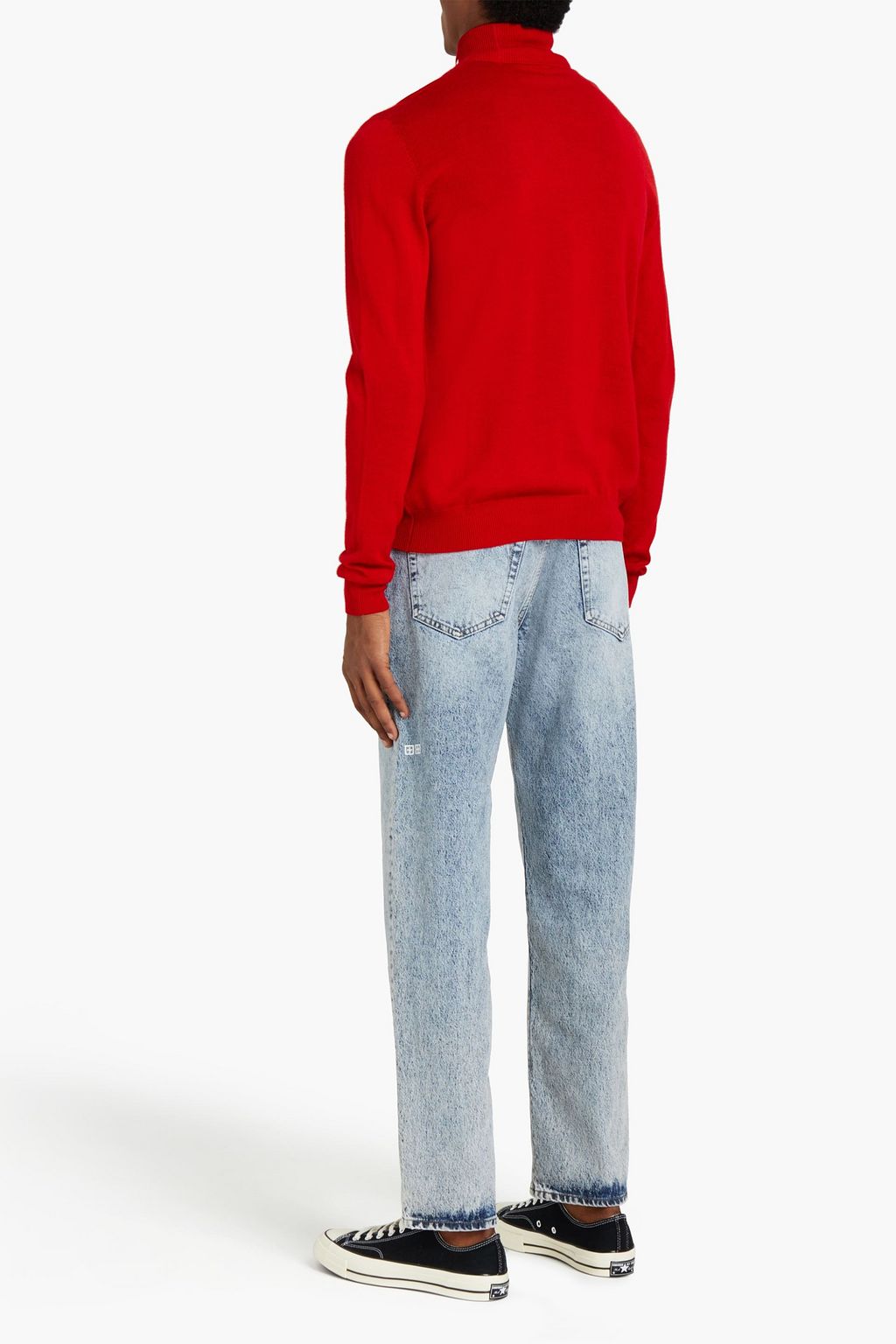 MSGM Embroidered wool-blend turtleneck sweater