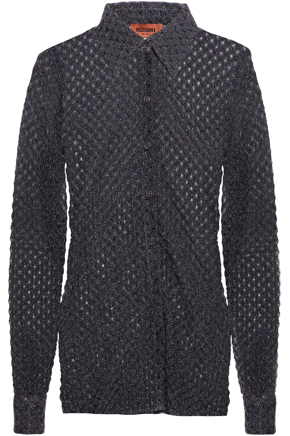 Missoni Woman Metallic Crochet-knit Shirt Violet Size 40