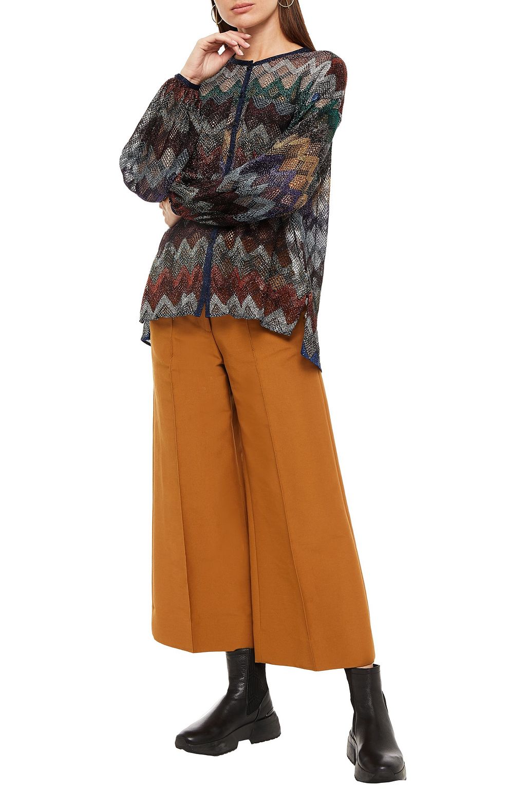 MISSONI Metallic crochet-knit cardigan