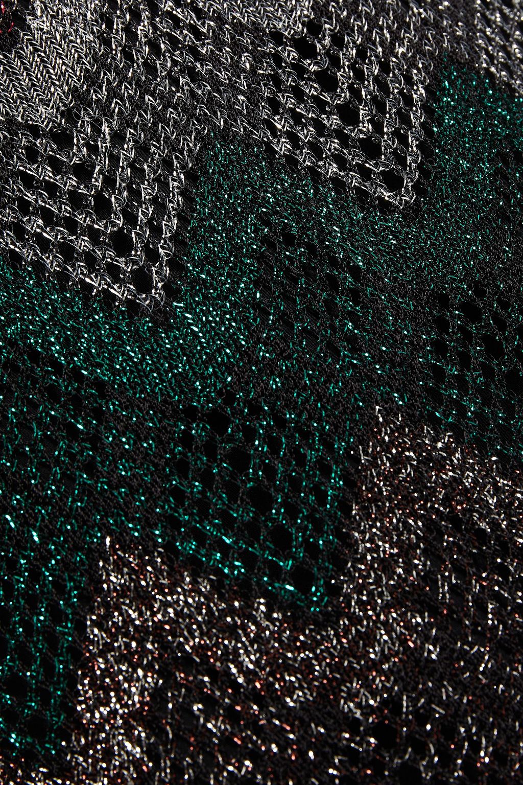 MISSONI Metallic crochet-knit mini dress