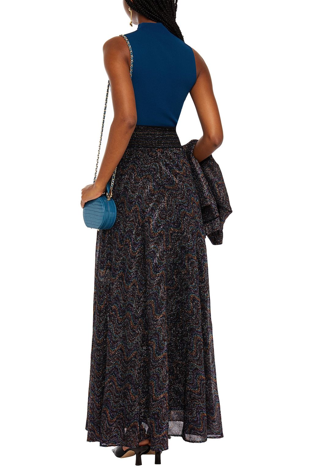 MISSONI Metallic knitted maxi skirt