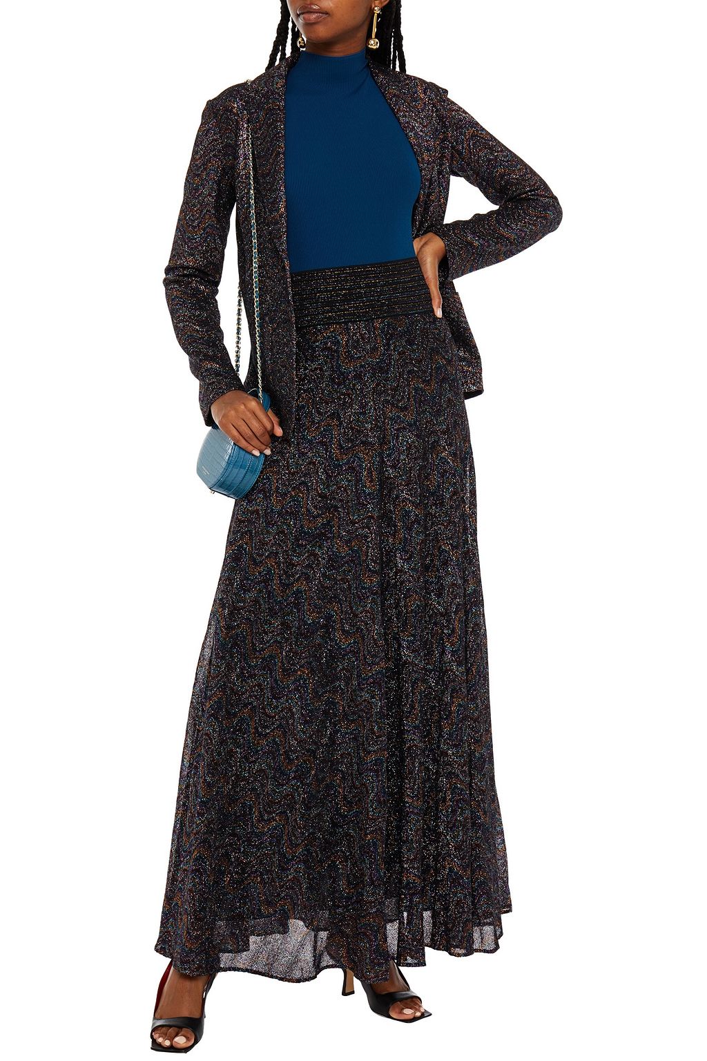 MISSONI Metallic knitted maxi skirt