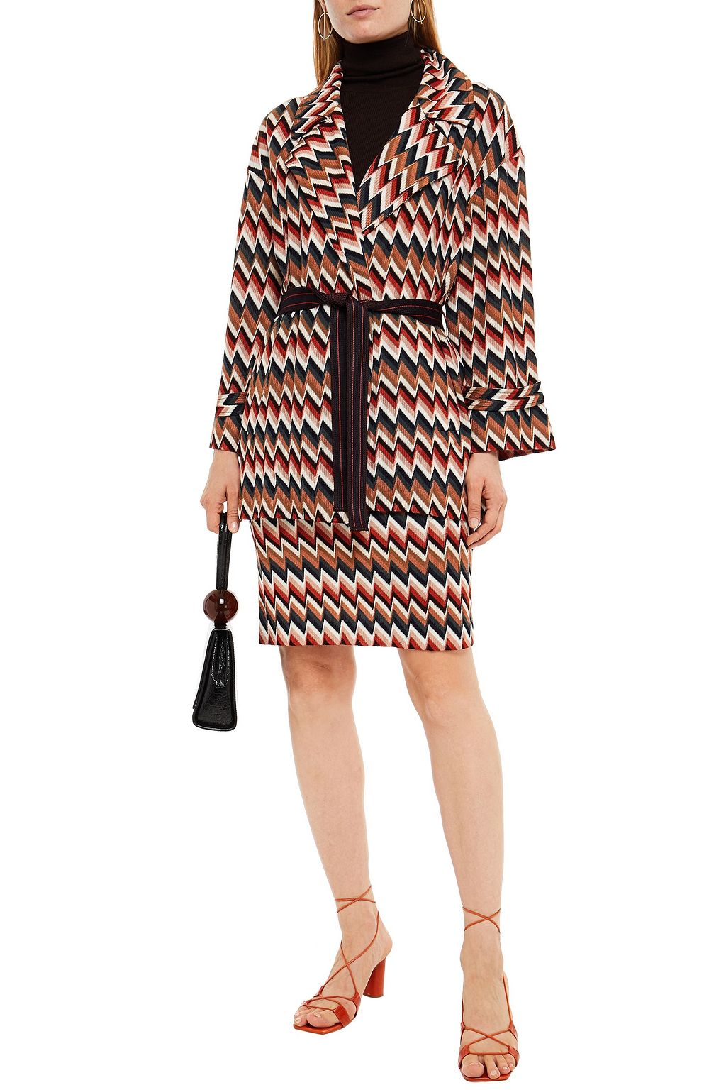 MISSONI Belted crochet-knit coat