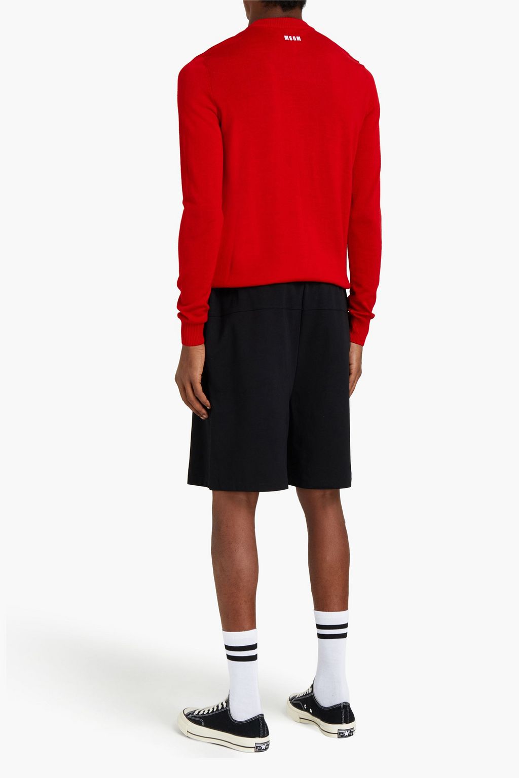 MSGM Slim-fit appliquéd wool-blend sweater