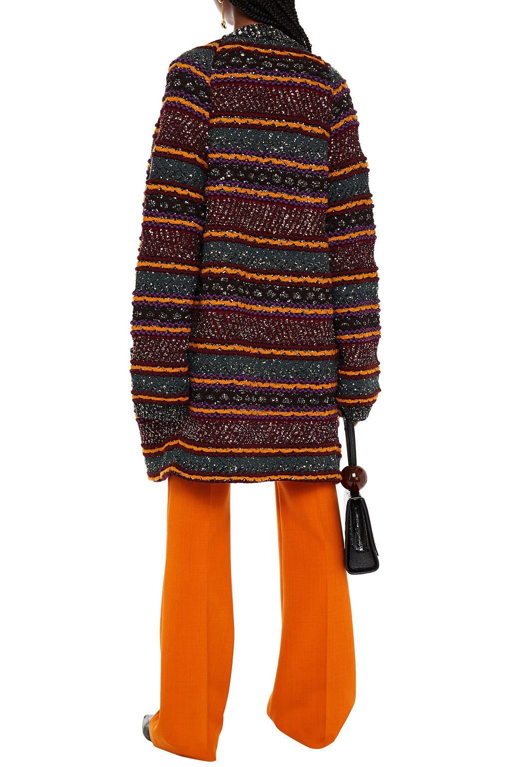 MISSONI Metallic crochet-knit wool-blend cardigan