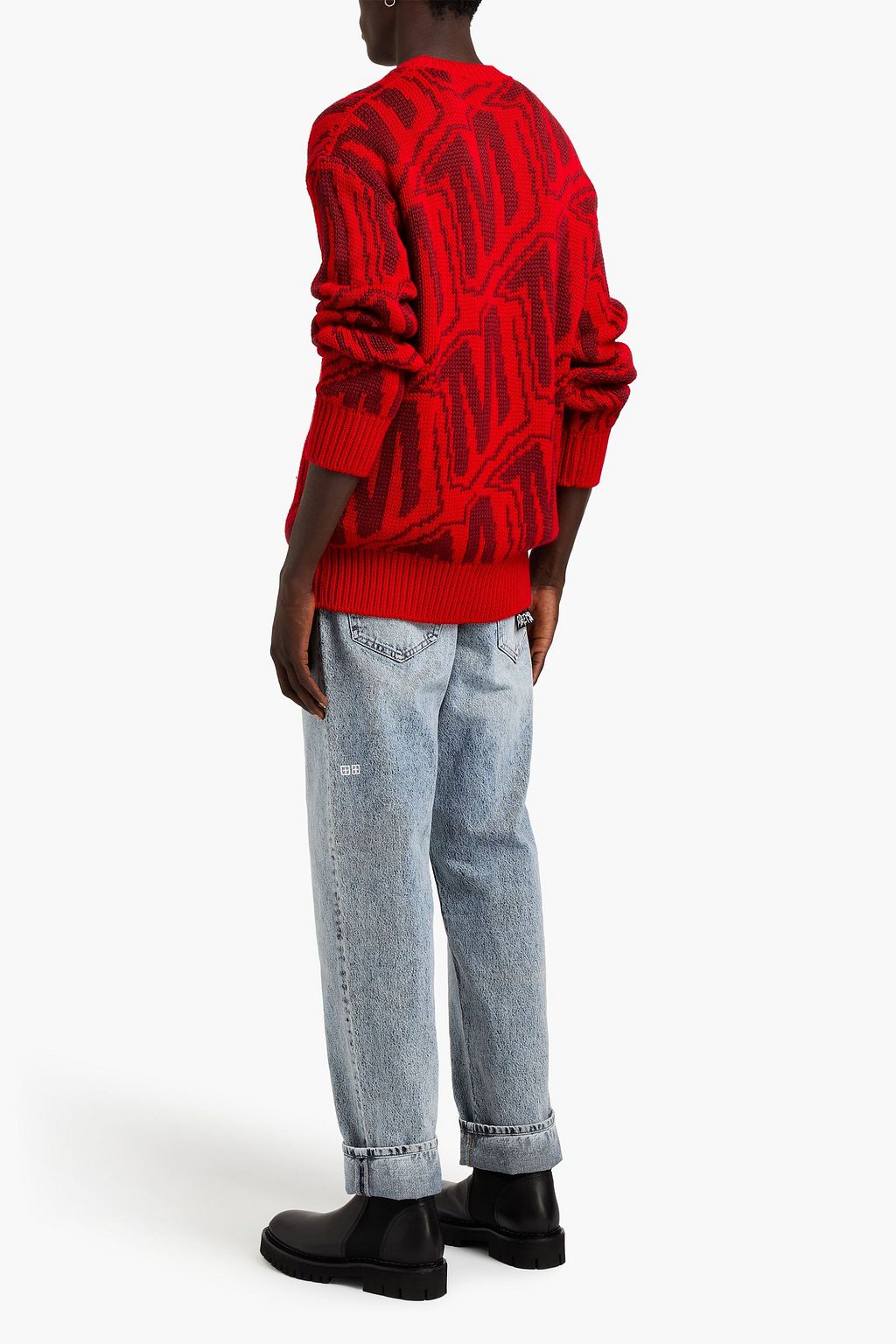 MSGM Jacquard-knit wool-blend sweater