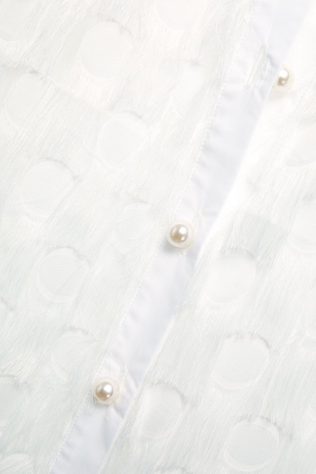 HUISHAN ZHANG Fringed organza shirt dress