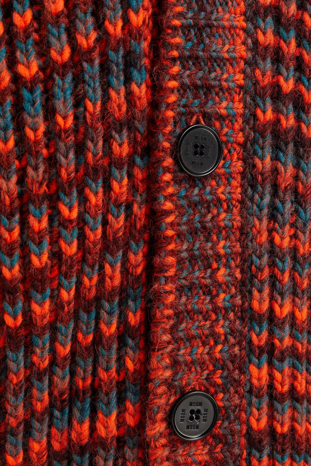 MSGM Marled ribbed-knit cardigan