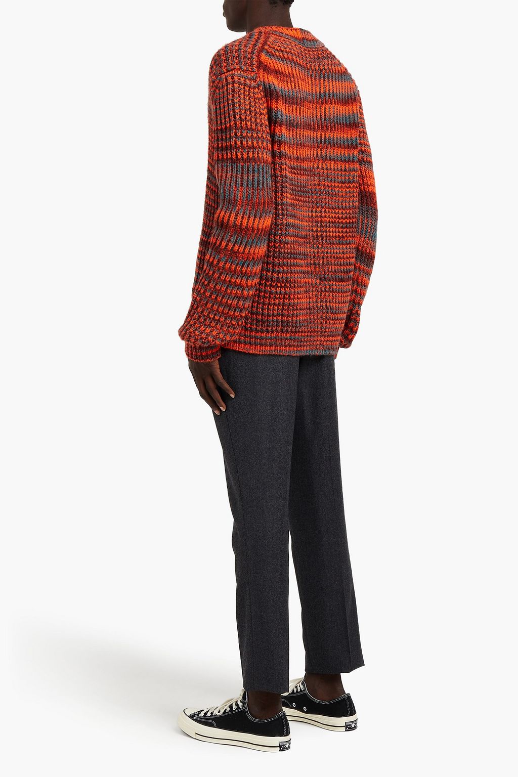 MSGM Marled ribbed-knit cardigan