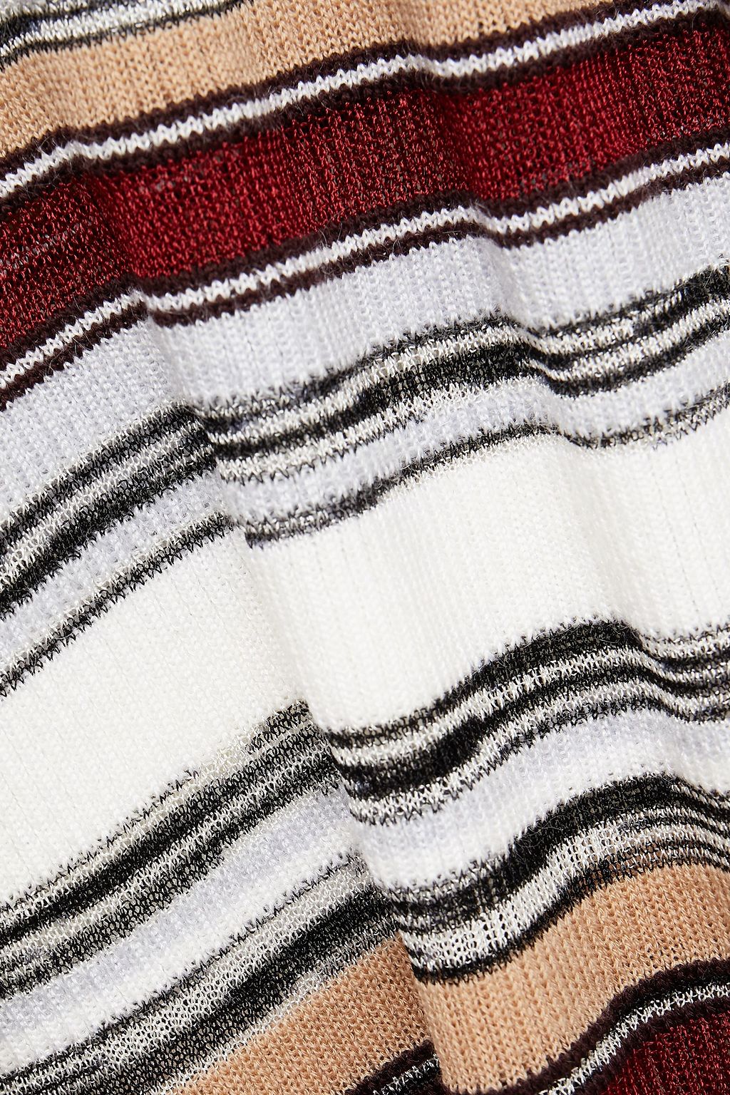 MISSONI Striped ribbed-knit polo shirt