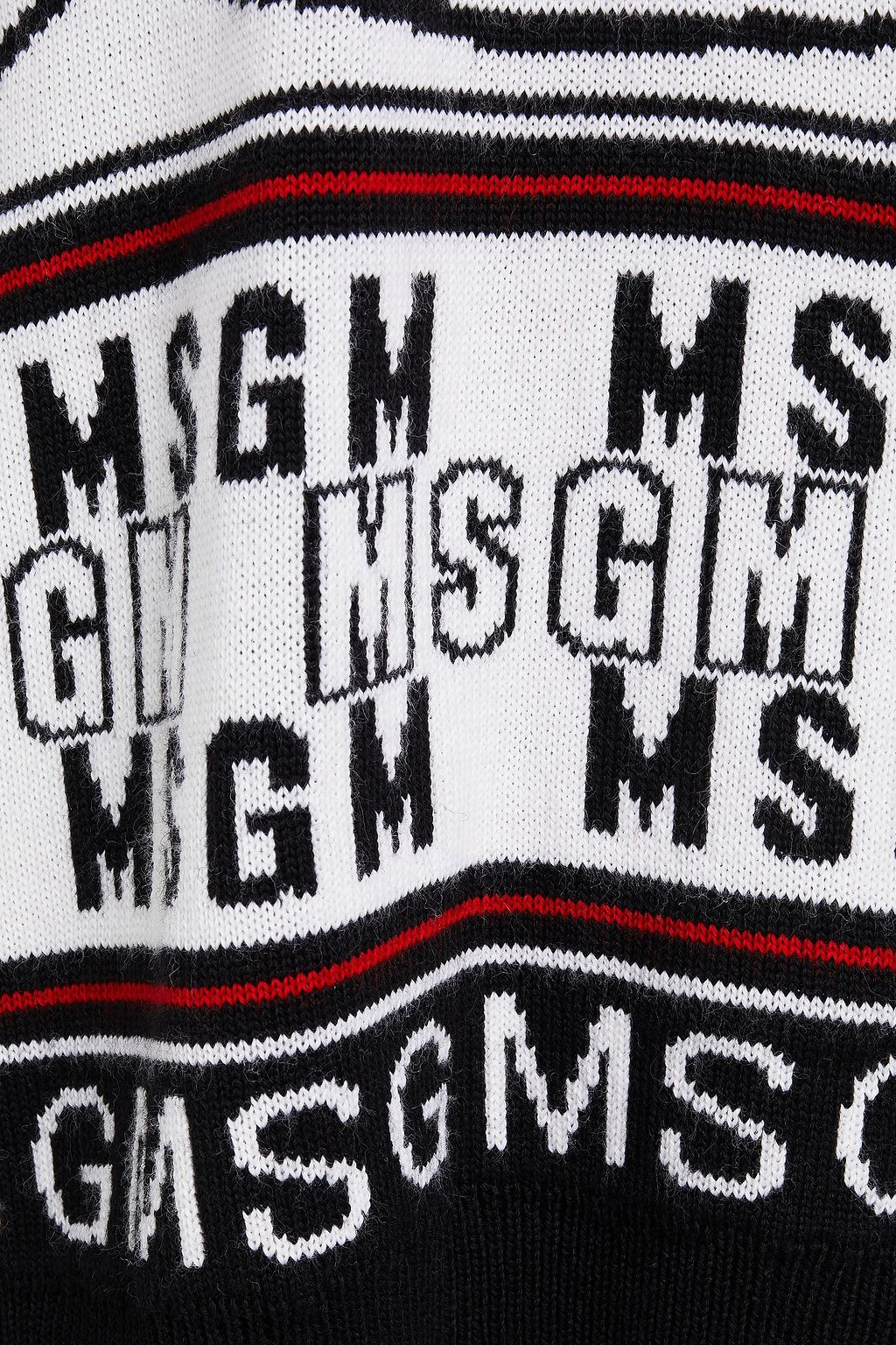 MSGM Jacquard-knit wool-blend sweater