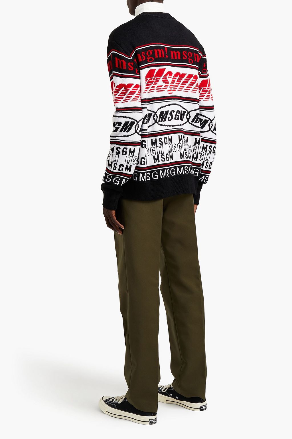 MSGM Jacquard-knit wool-blend sweater