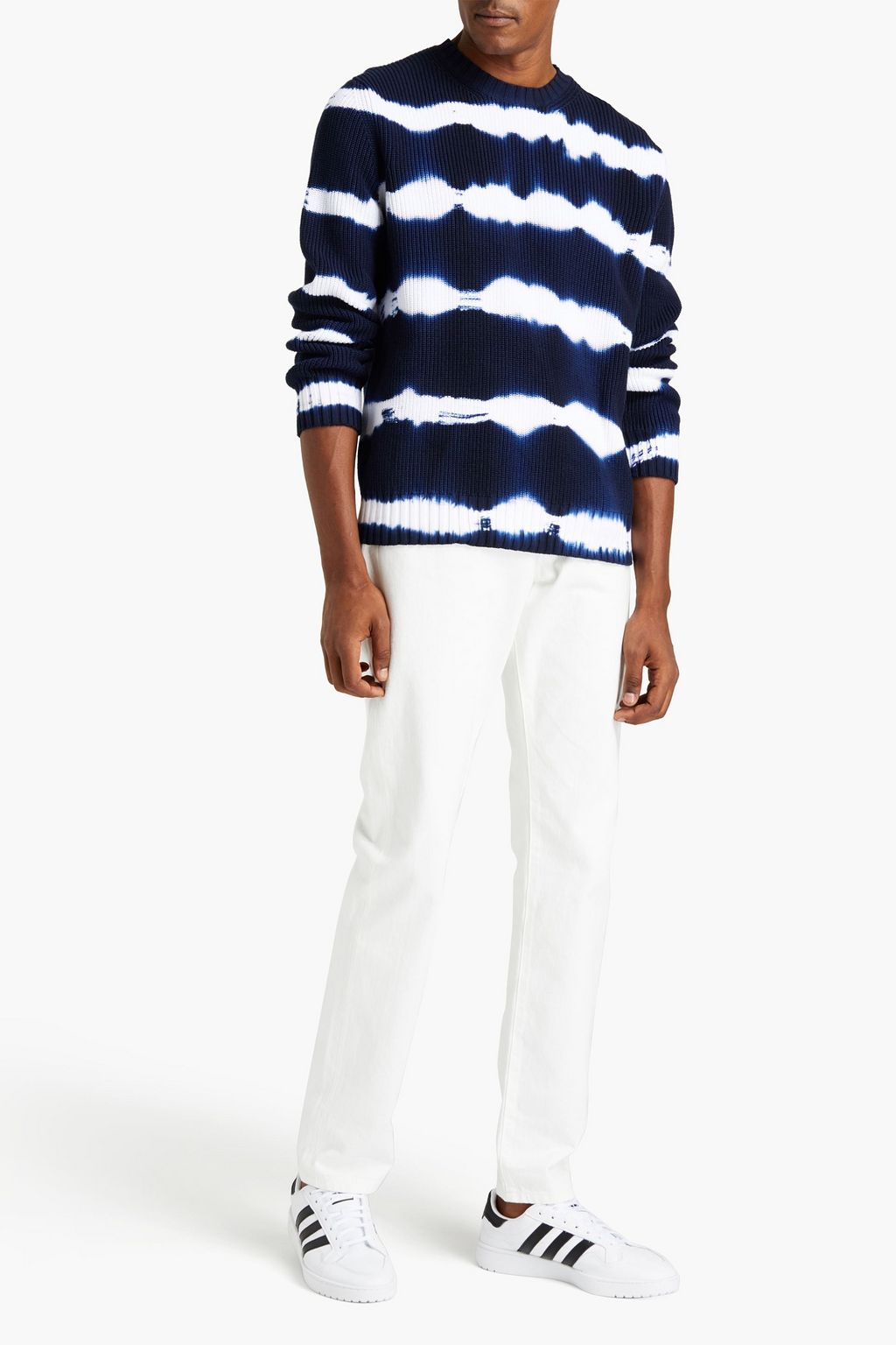 MSGM Tie-dyed ribbed cotton sweater