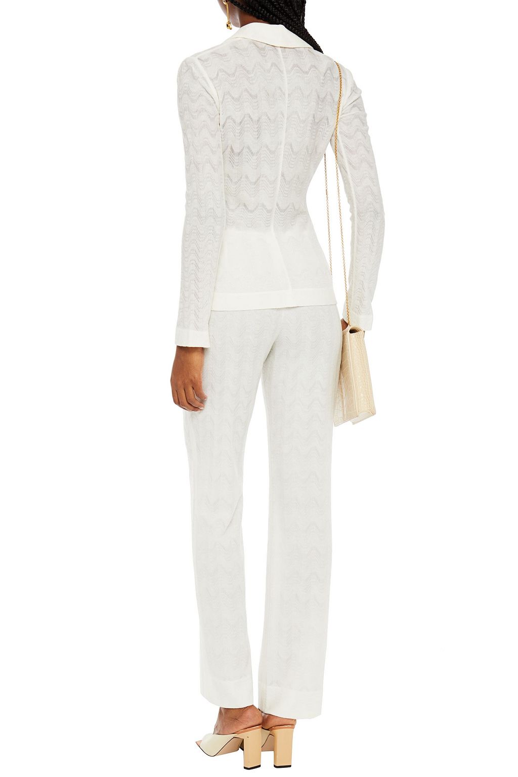 MISSONI Crochet-knit wool-blend blazer