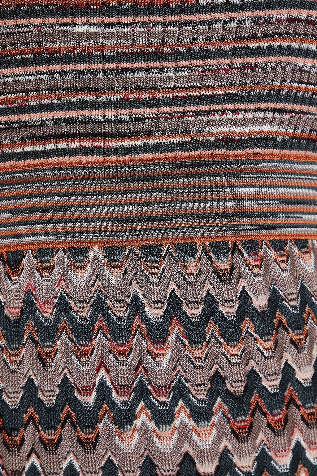 MISSONI Crochet-paneled ribbed-knit dress