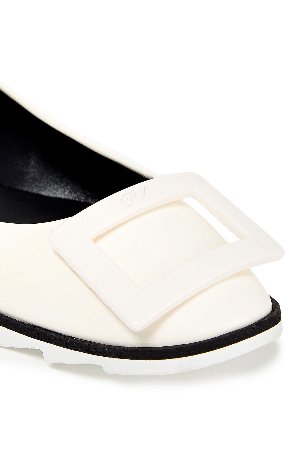 ROGER VIVIER Embellished patent-leather ballet flats