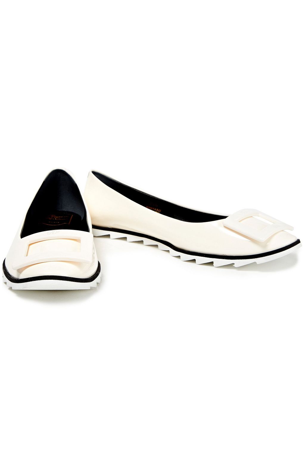ROGER VIVIER Embellished patent-leather ballet flats