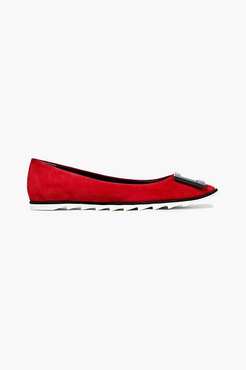 로저 비비에 발렛 플랫 ROGER VIVIER Claret Gommette suede ballet flats