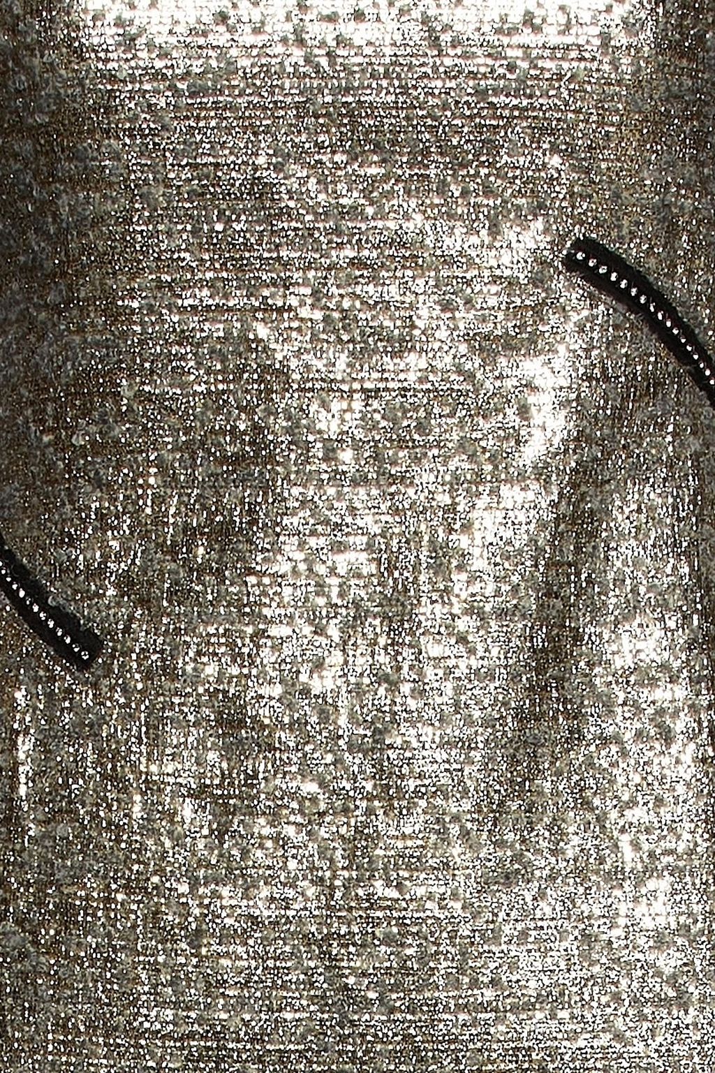 HUISHAN ZHANG Embellished metallic bouclé-tweed dress