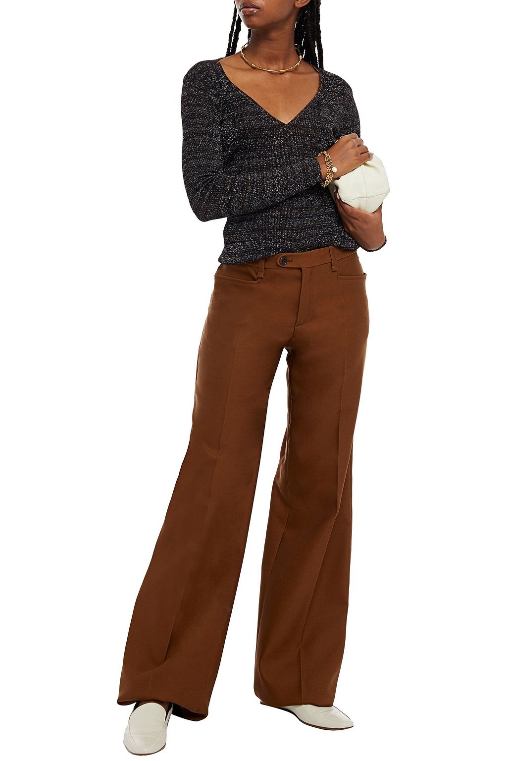 MISSONI Metallic ribbed-knit sweater