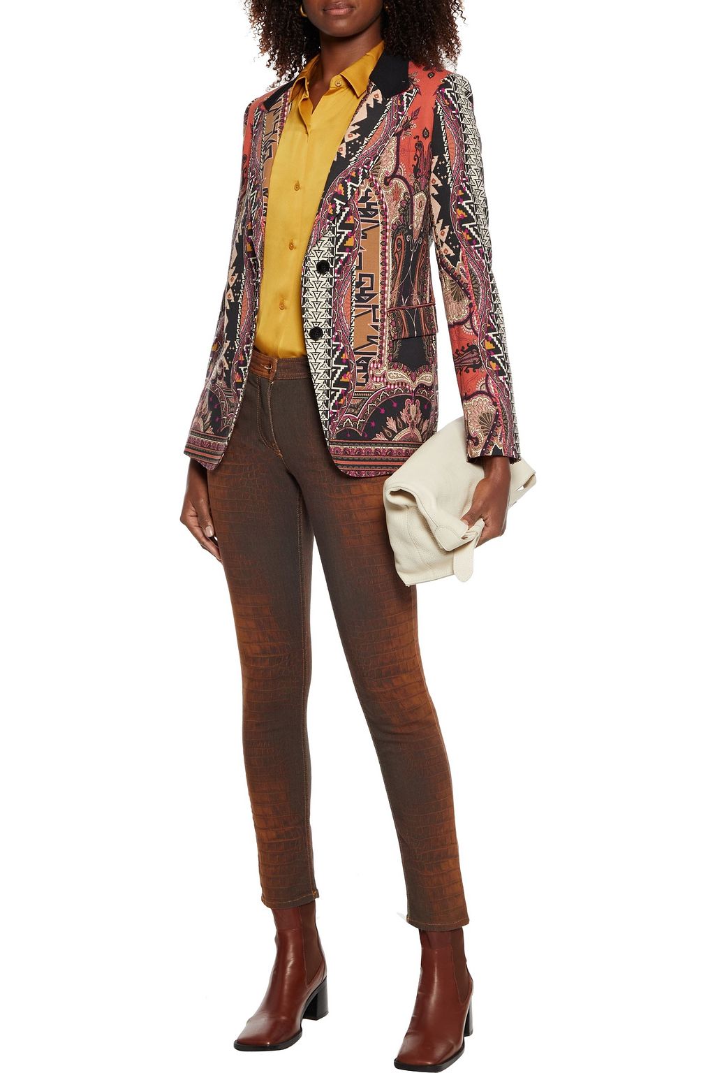 ETRO Printed low-rise skinny jeans