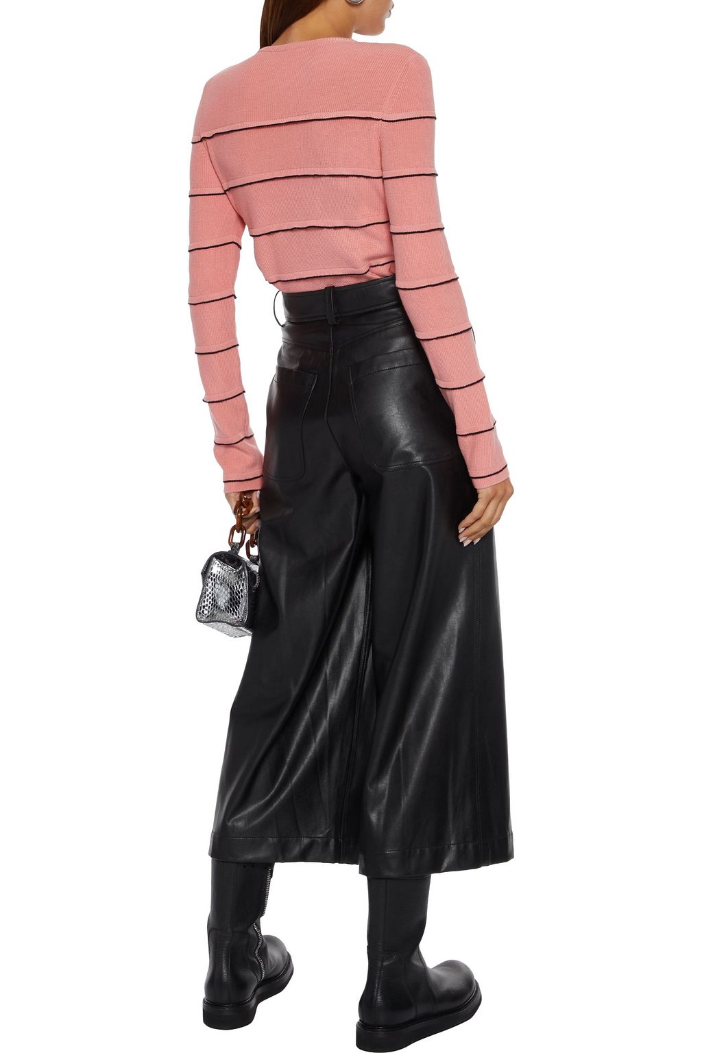 REDVALENTINO Ruffle-trimmed cotton sweater