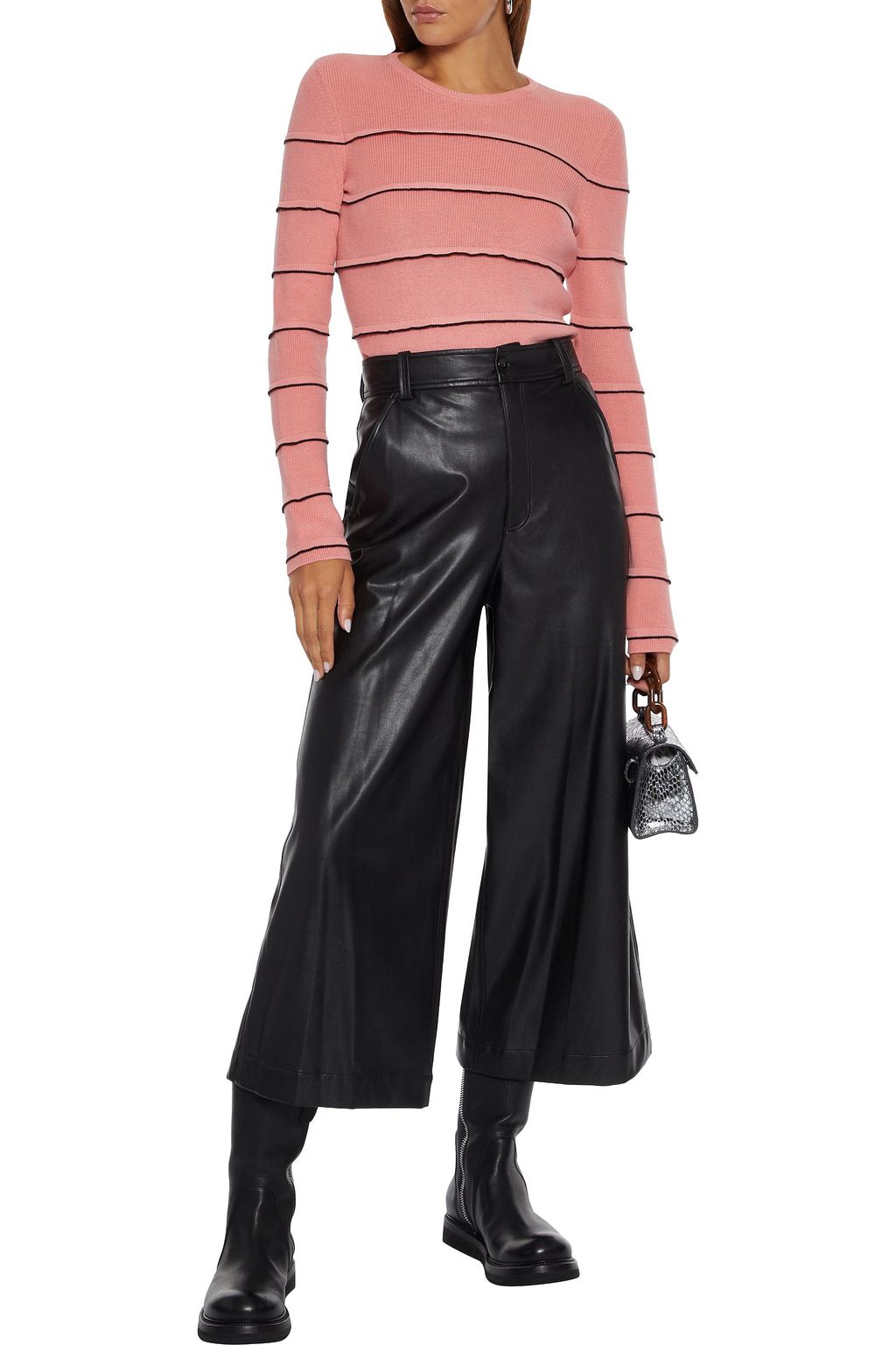 REDVALENTINO Ruffle-trimmed cotton sweater