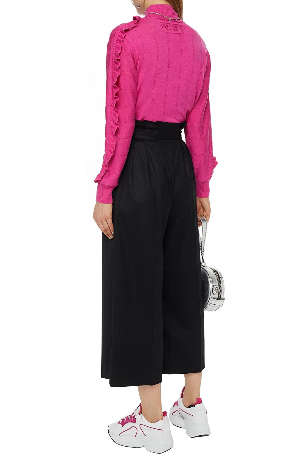 KENZO Ruffled wool and silk-blend turtleneck sweater