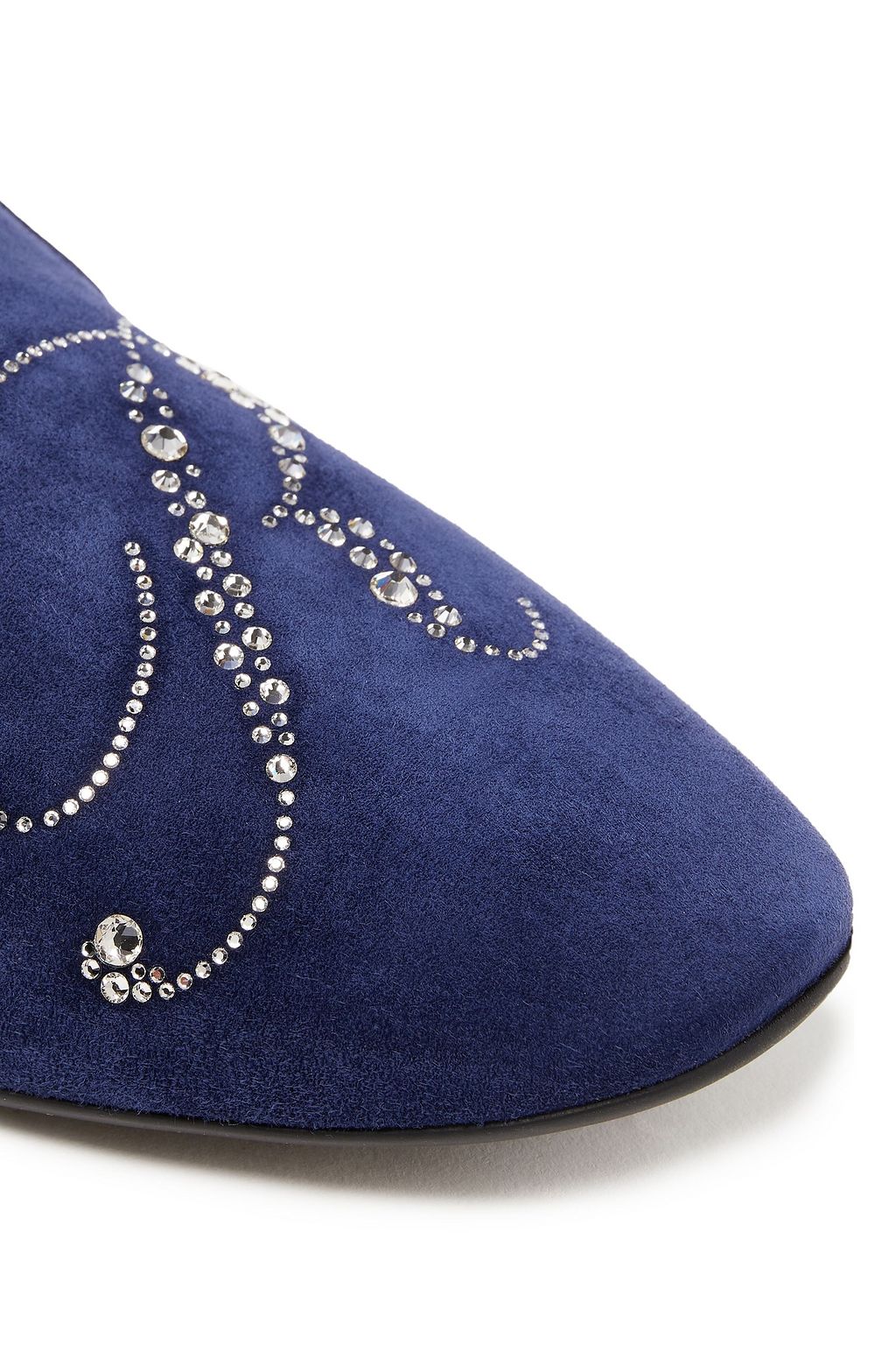 ROGER VIVIER クリスタル付き スエード ローファー