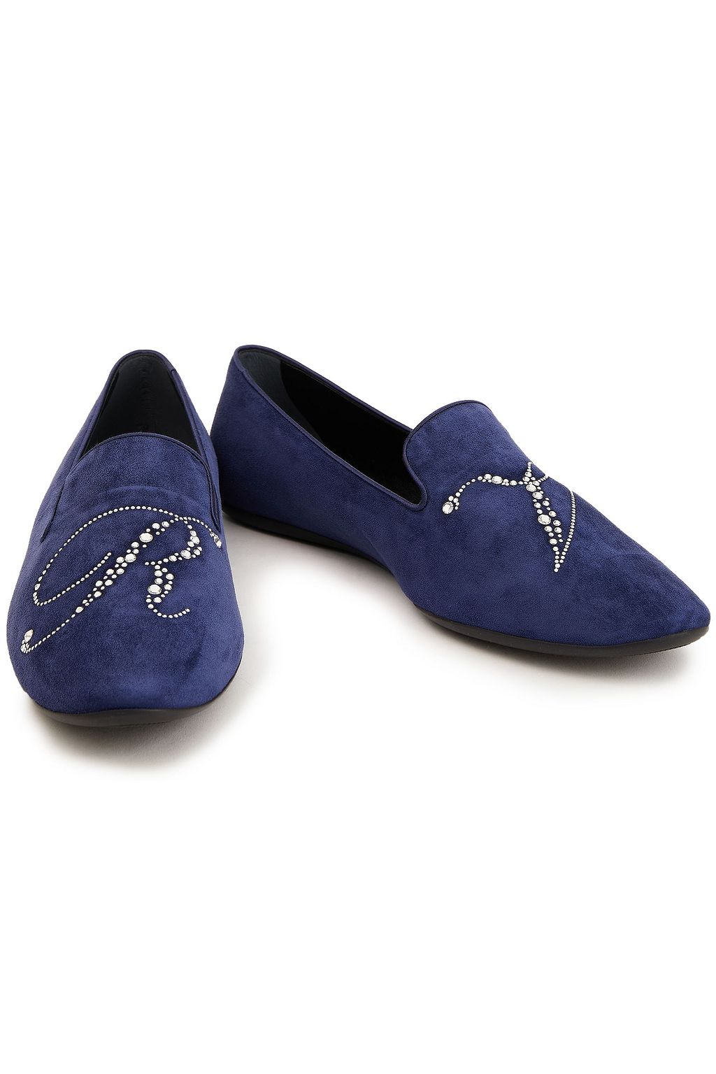 ROGER VIVIER クリスタル付き スエード ローファー