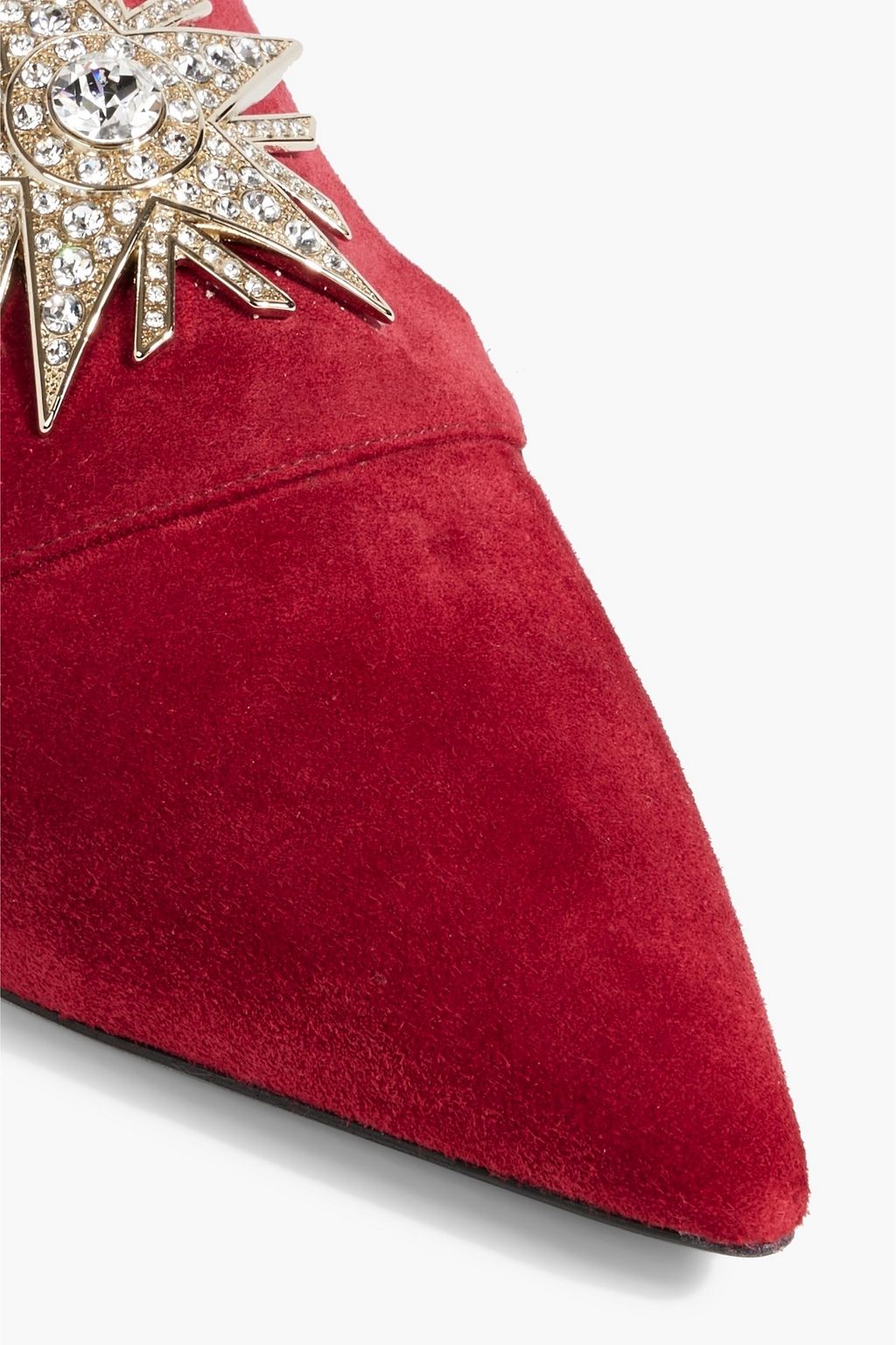 ROGER VIVIER スエード スリッパ クリスタル付き