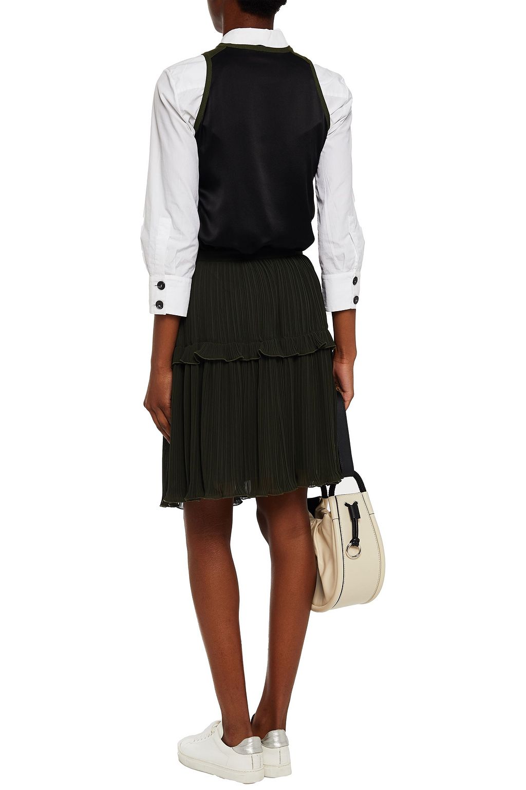 KENZO Ruffled plissé-crepe mini skirt