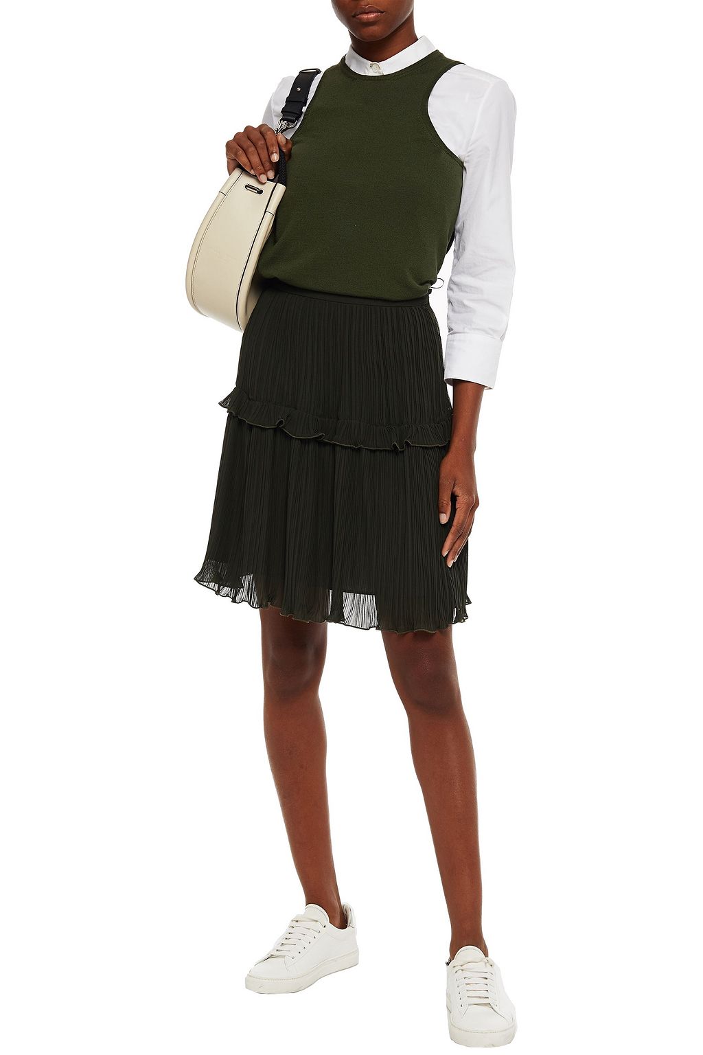 KENZO Ruffled plissé-crepe mini skirt