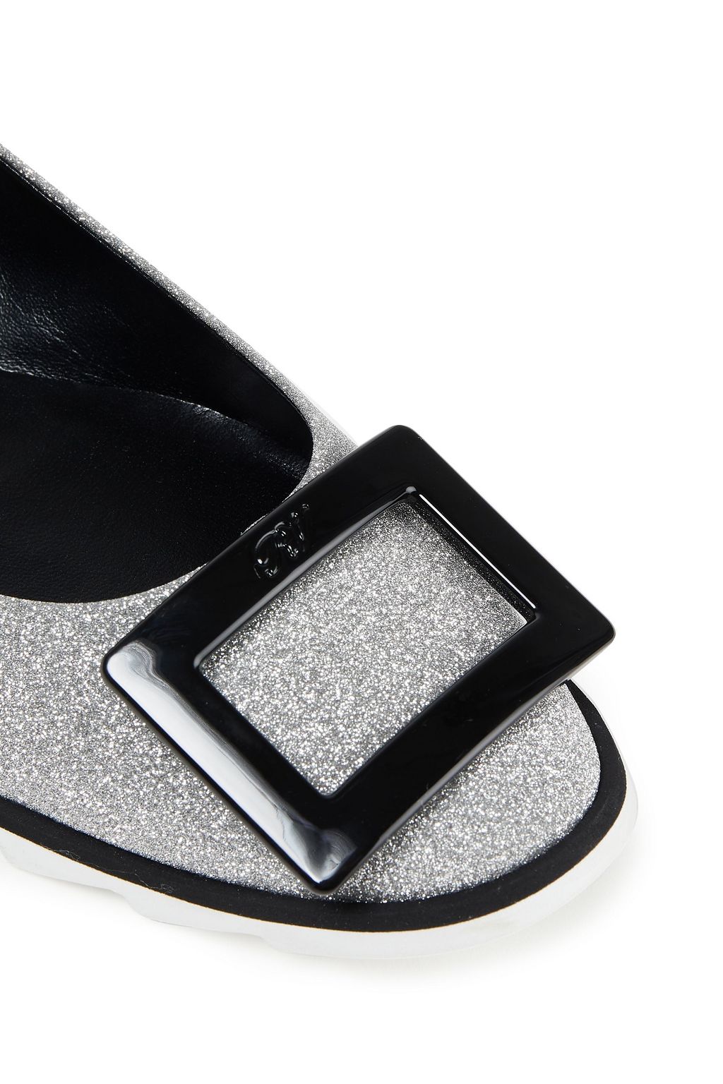 ROGER VIVIER Gommette glittered woven ballet flats