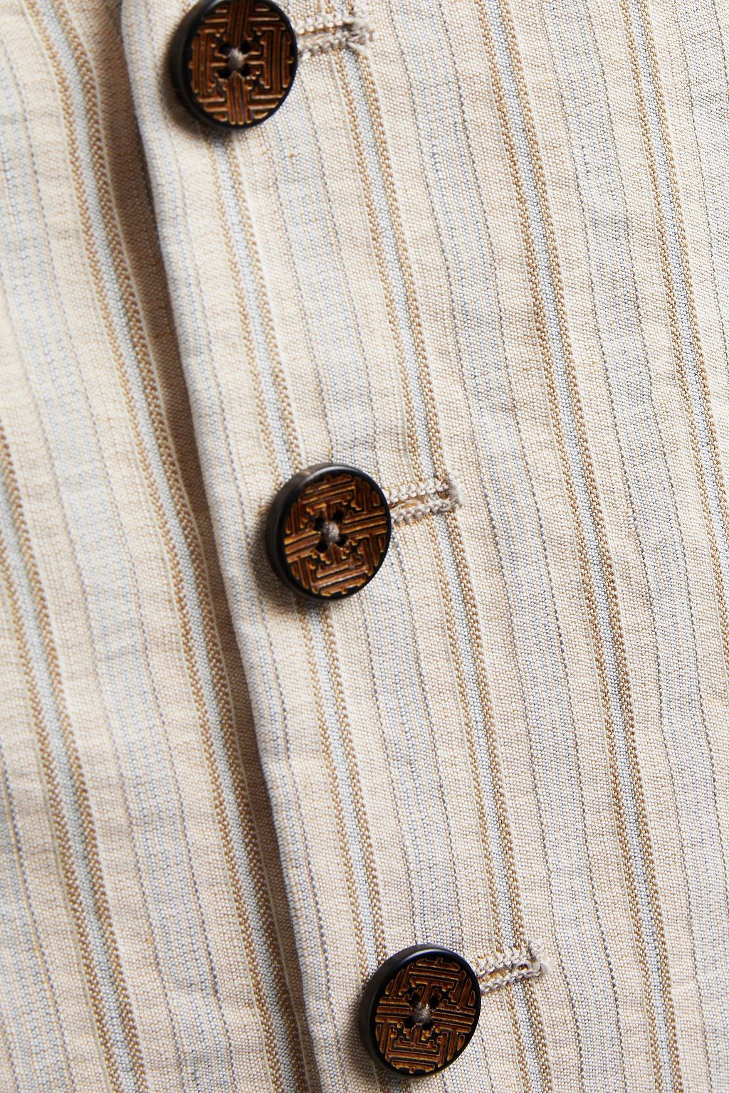 ETRO Striped linen and cotton-blend waistcoat