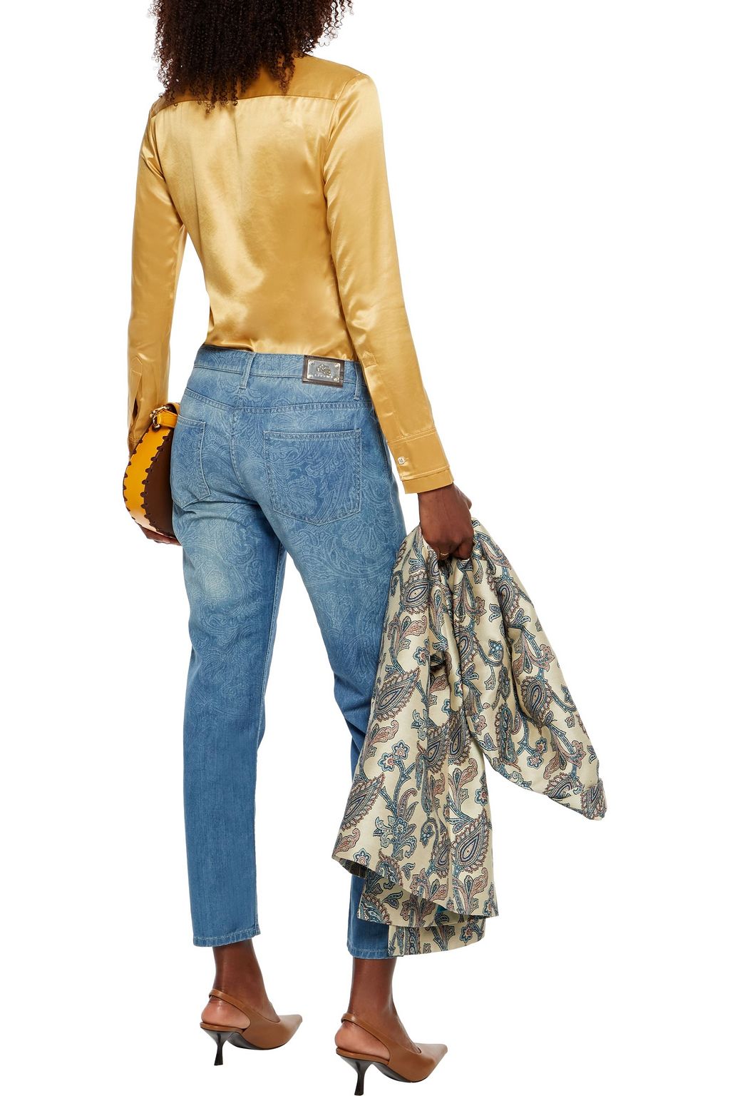 ETRO Printed high-rise straight-leg jeans