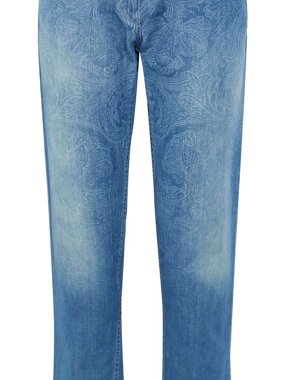 printed high-rise straight-leg jeans