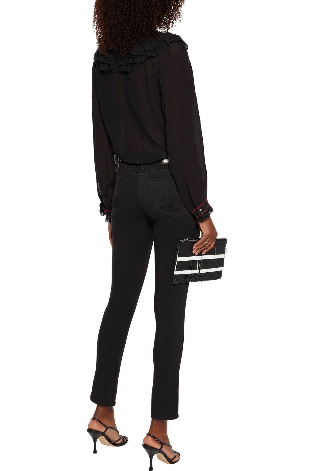 ETRO Ruffled fil coupé silk-georgette blouse