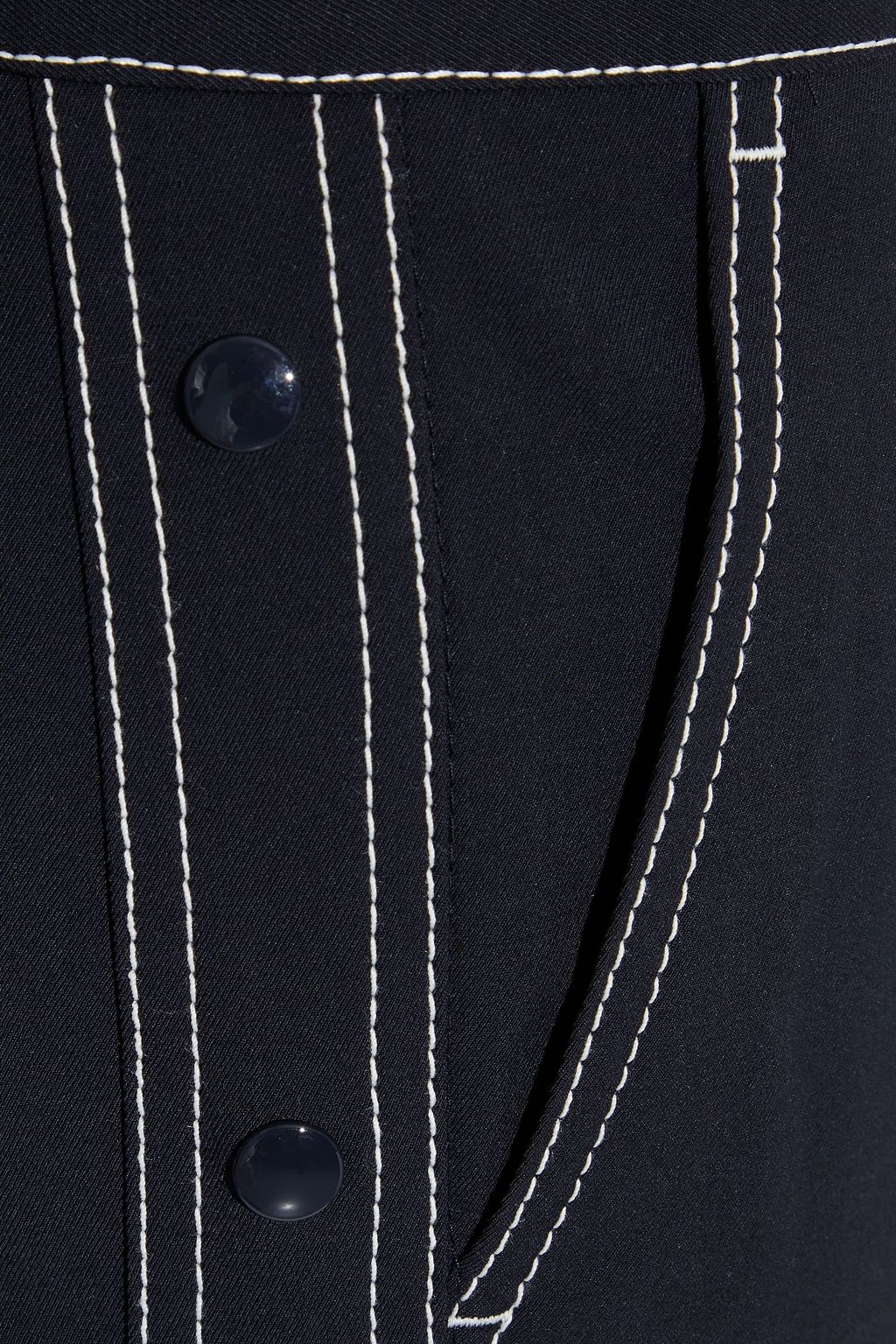 REDVALENTINO Snap-detailed stretch-twill slim-leg pants