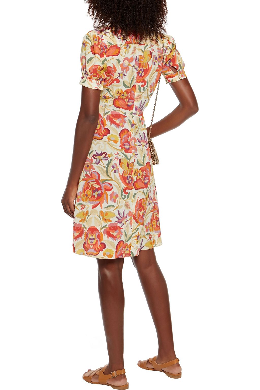 ETRO Wrap-effect printed crepe dress
