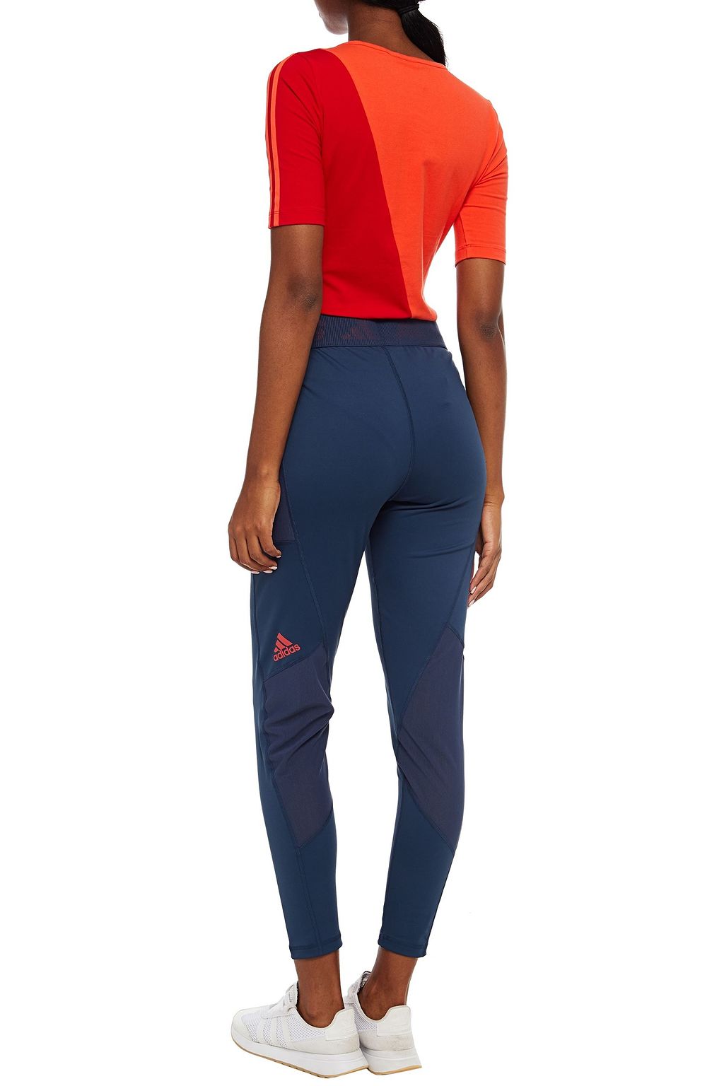 ADIDAS Mesh-paneled stretch leggings