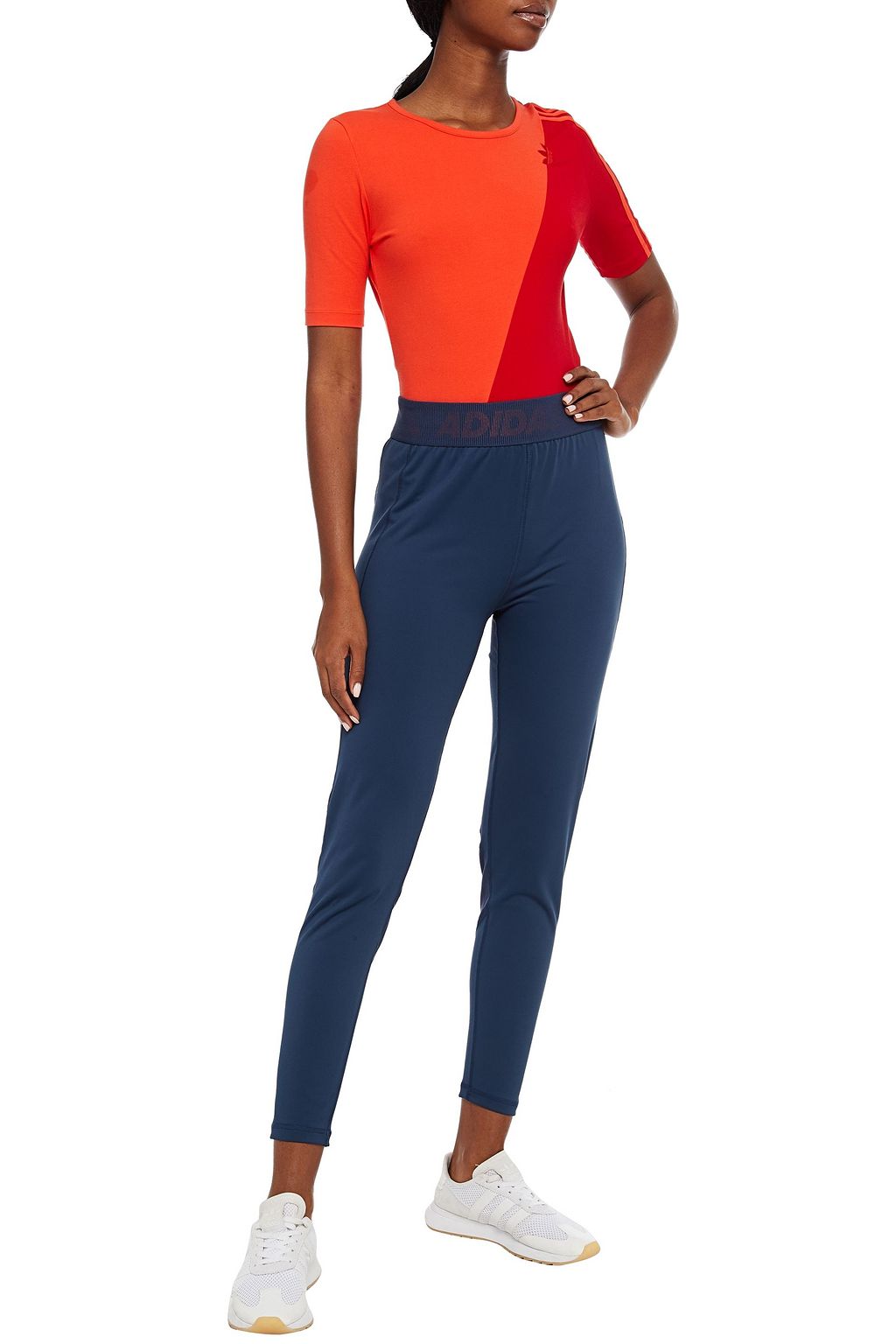 ADIDAS Mesh-paneled stretch leggings