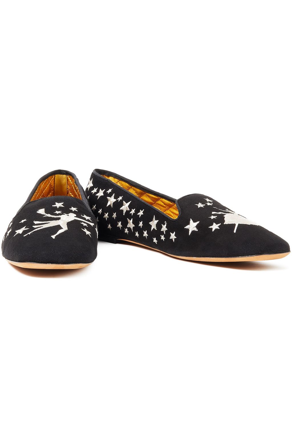 ETRO Embroidered suede ballet flats