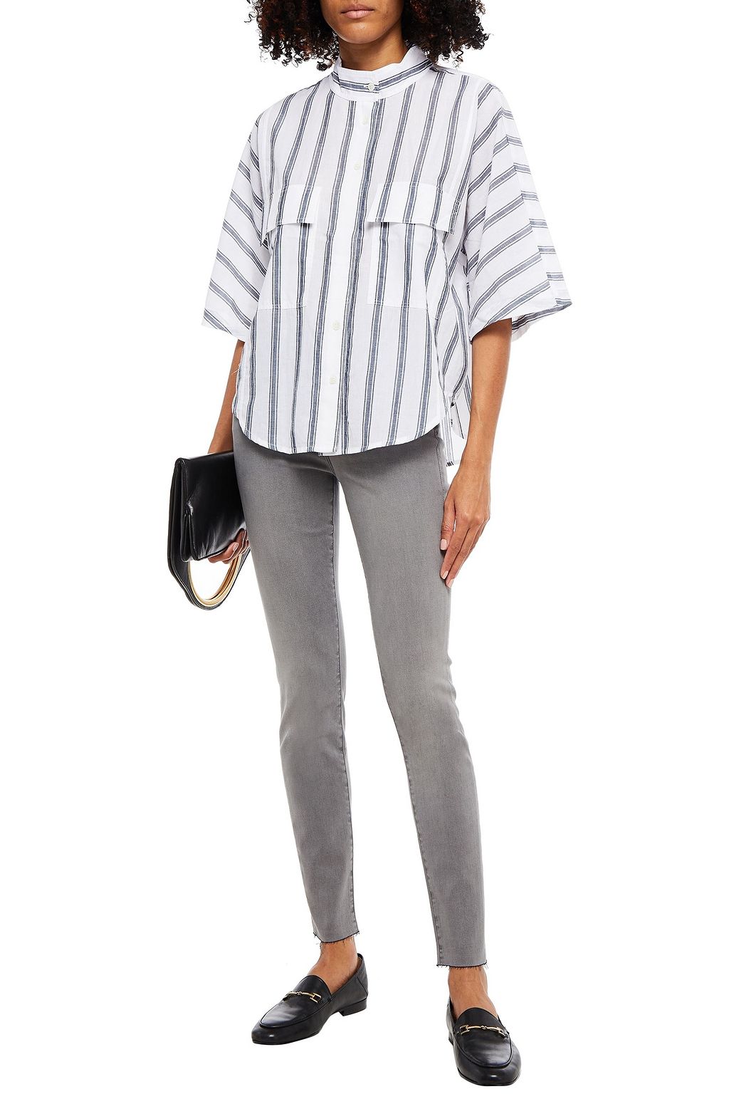 FRAME Pinstriped cotton shirt