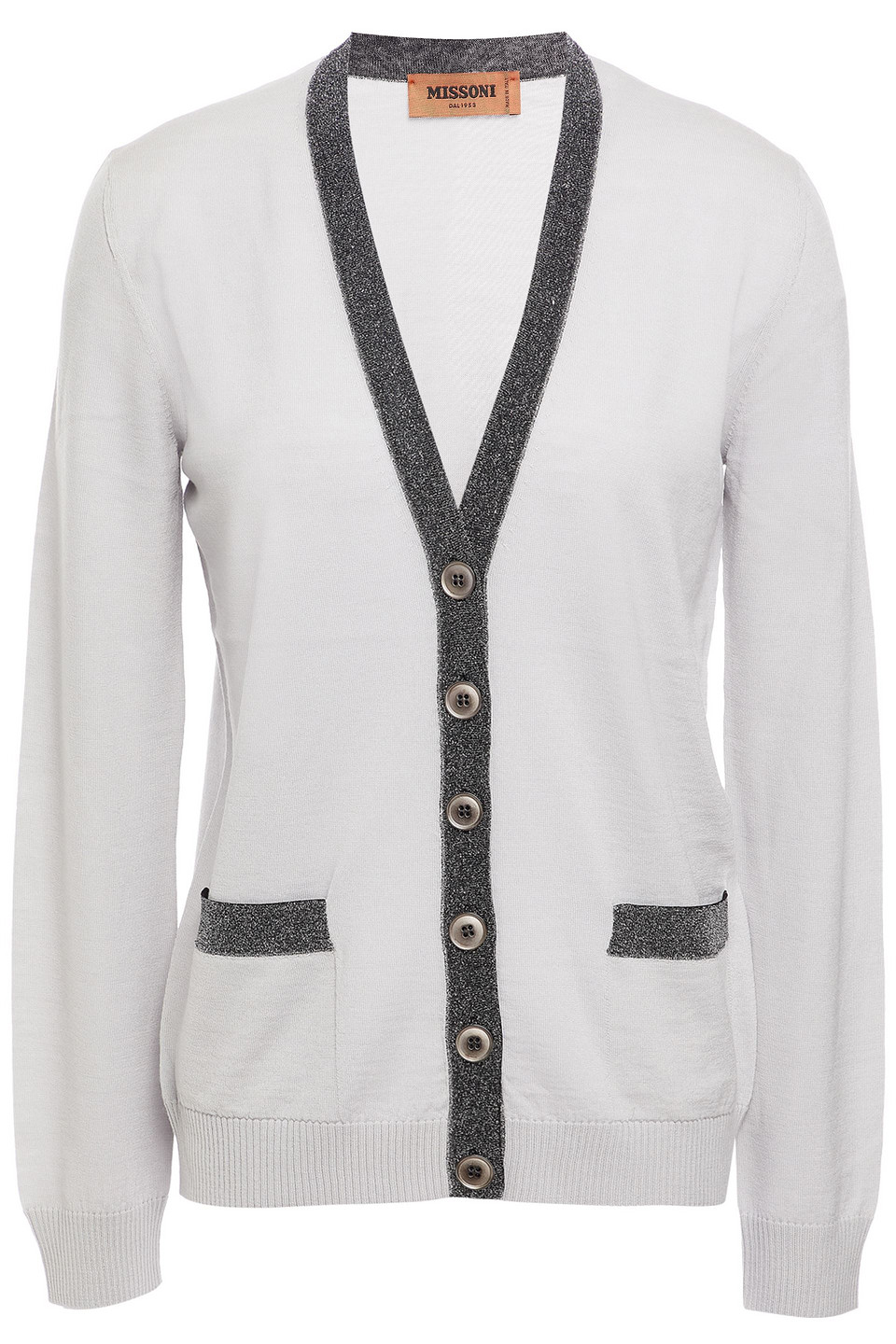 Missoni Woman Wool-blend Knitted Cardigan Stone Size 44