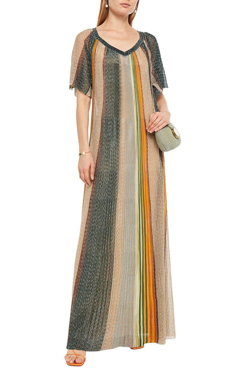 MISSONI Metallic crochet-knit maxi dress
