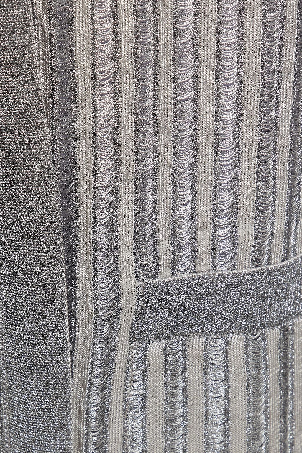 MISSONI Oversized metallic crochet-knit cardigan