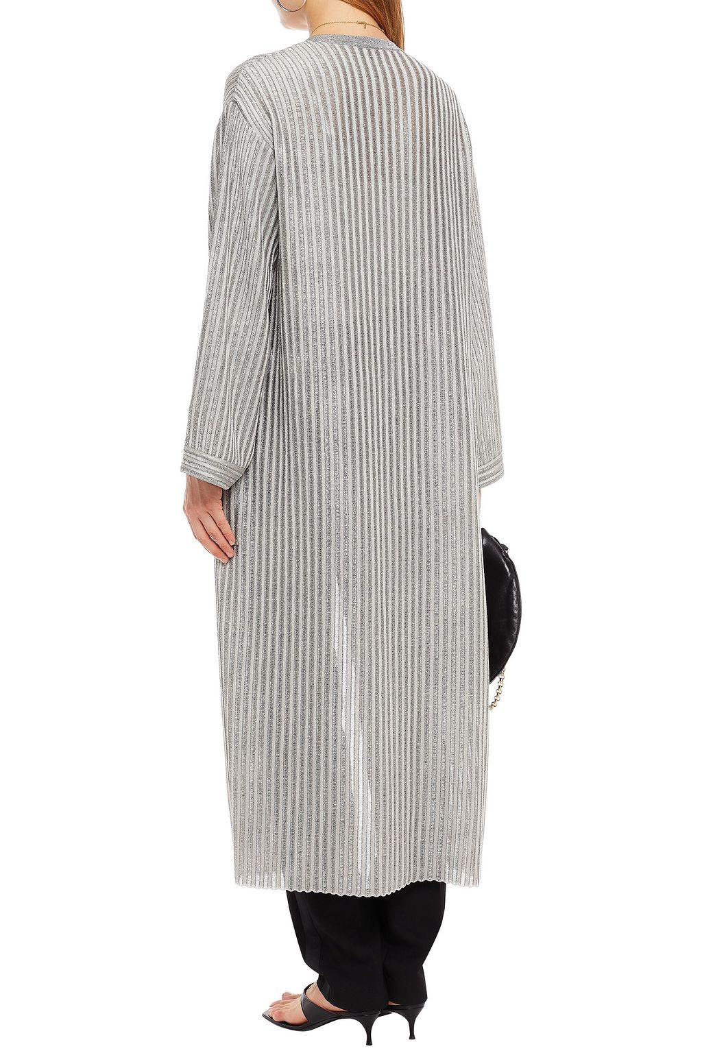 MISSONI Oversized metallic crochet-knit cardigan