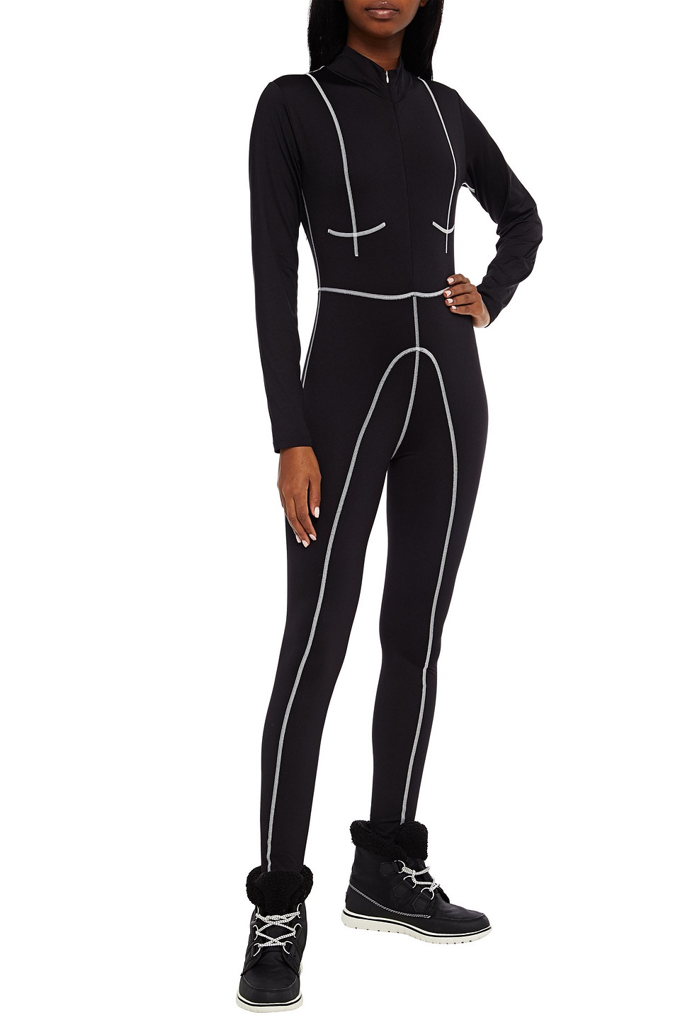 Cordova Stretch-jersey Ski Suit In Black