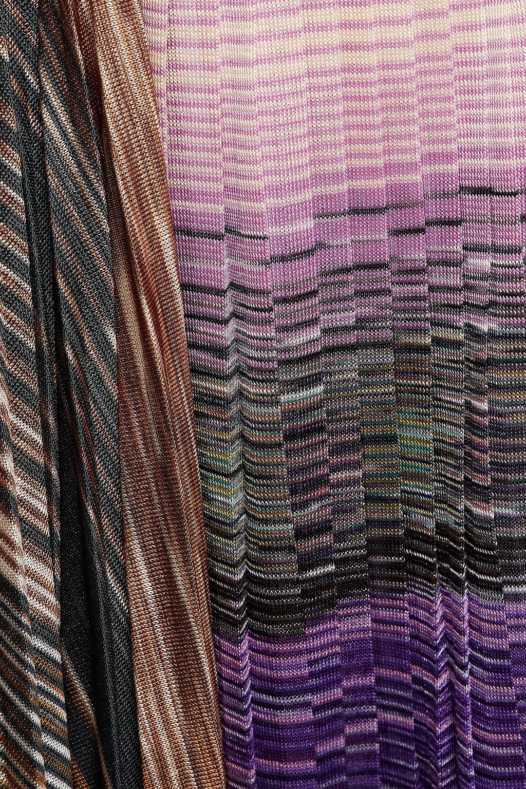MISSONI Asymmetric pleated knitted maxi skirt